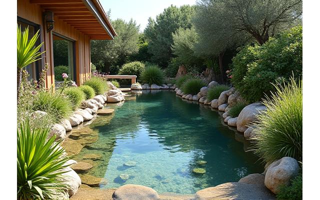 Estanque de bajo mantenimiento en chalet de Bétera